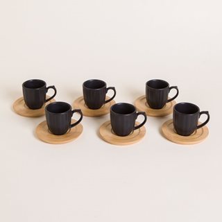 Imagen de Set x 6 tazas c/plato bamboo